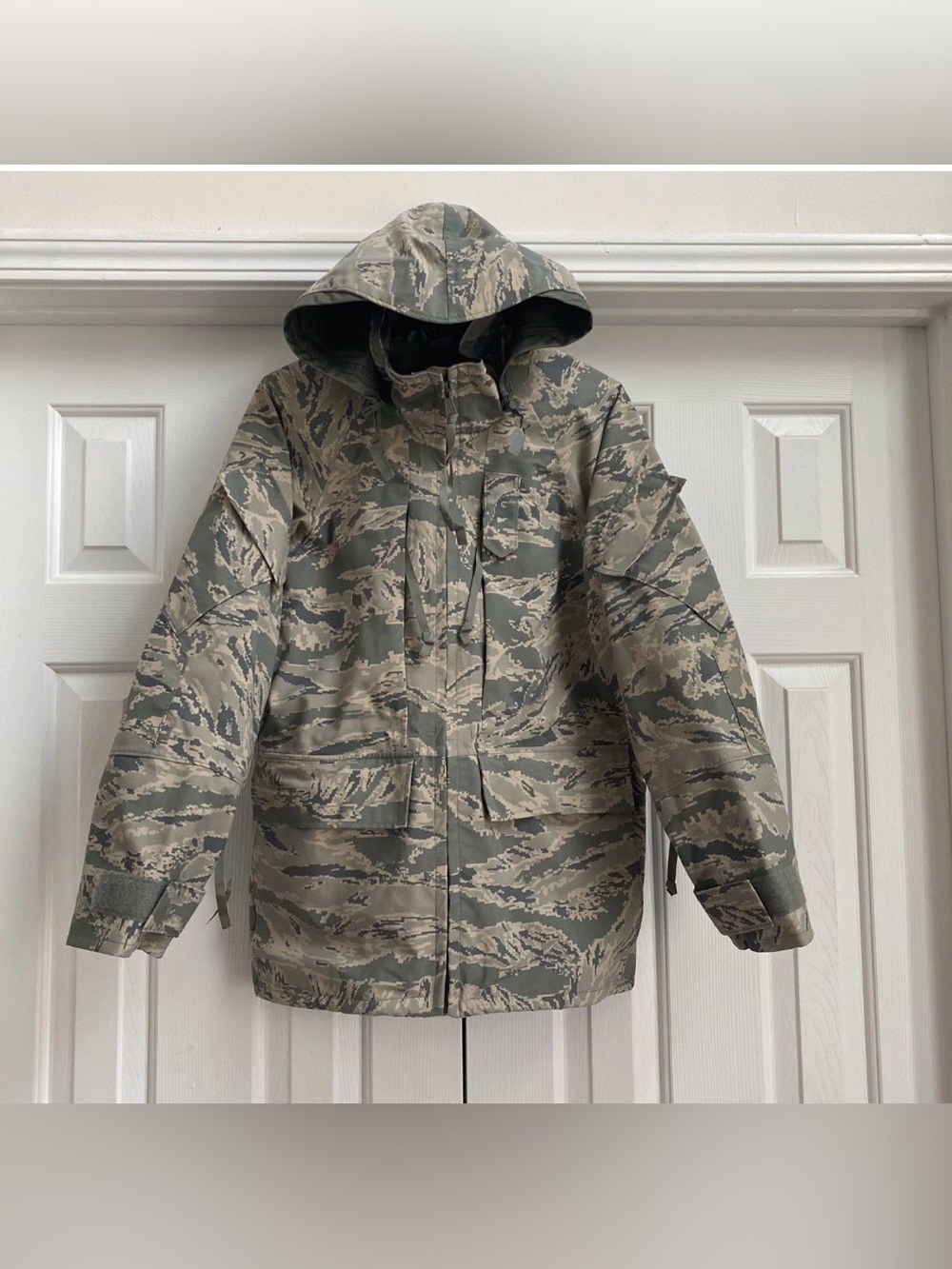 USA GORE  SEAM TEX Parka Camo Jacket All Purpose Environmental S Short Preowned